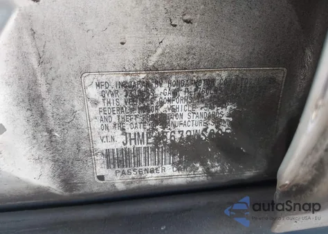 1998 Honda Civic Lx из США, поврежденный, VIN JHMEJ6672WS005755